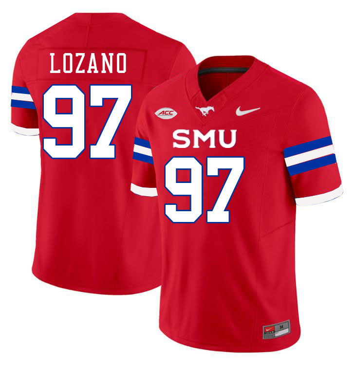 SMU Mustangs #97 Gabriel Lozano Jersey College Football Uniforms-Red